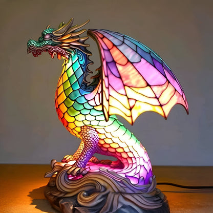 Animal-Themed Table Lamp with Stained-Glass Effect - Decorative Light