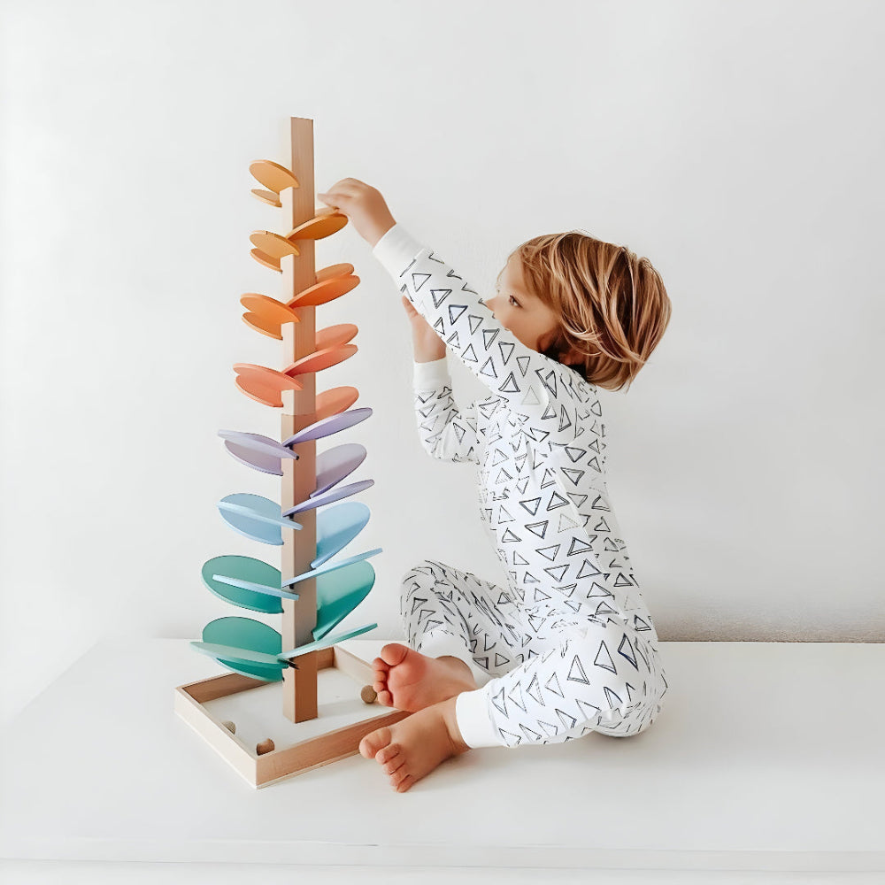 Colorful Wooden Marble Run