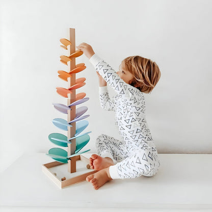 Colorful Wooden Marble Run