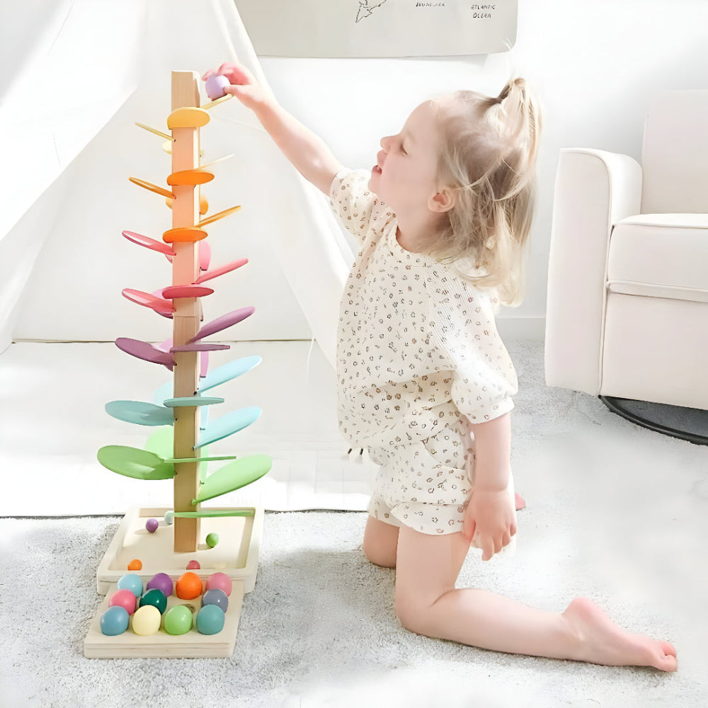 Colorful Wooden Marble Run