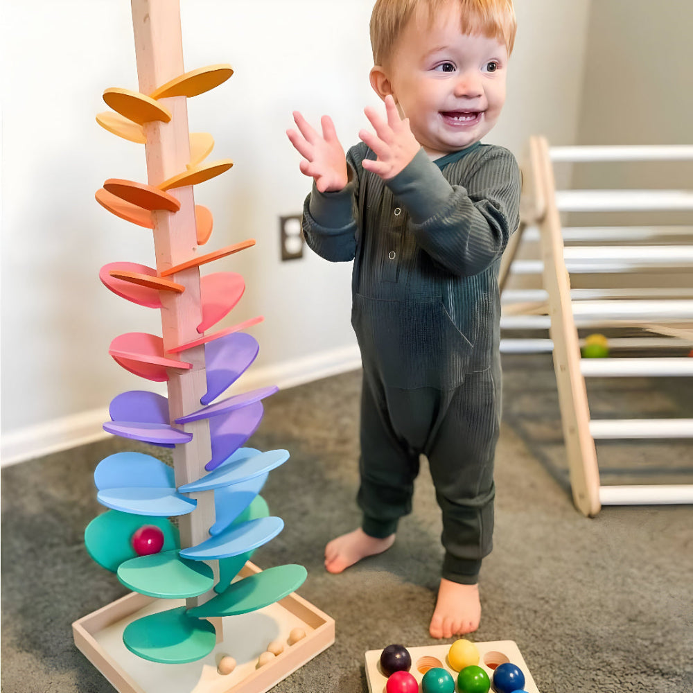 Colorful Wooden Marble Run