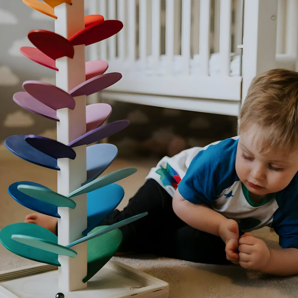 Colorful Wooden Marble Run