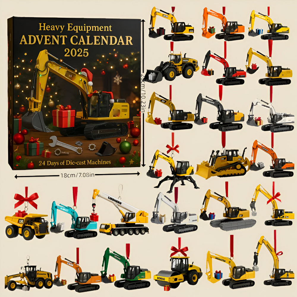 Construction Advent Calendar: Die-Cast Vehicle Set for Kids