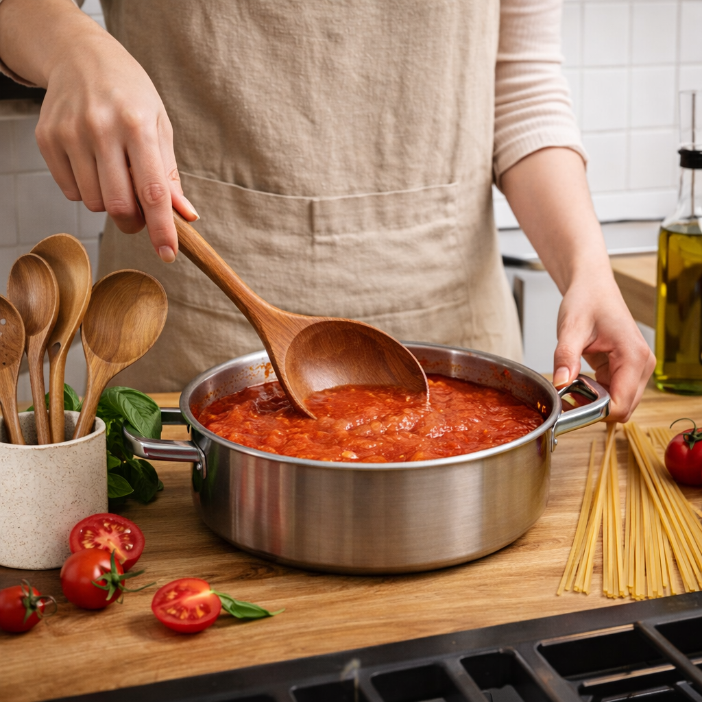 Handmade Wooden Cooking Utensils Set – Non-Scratch Kitchen Tools