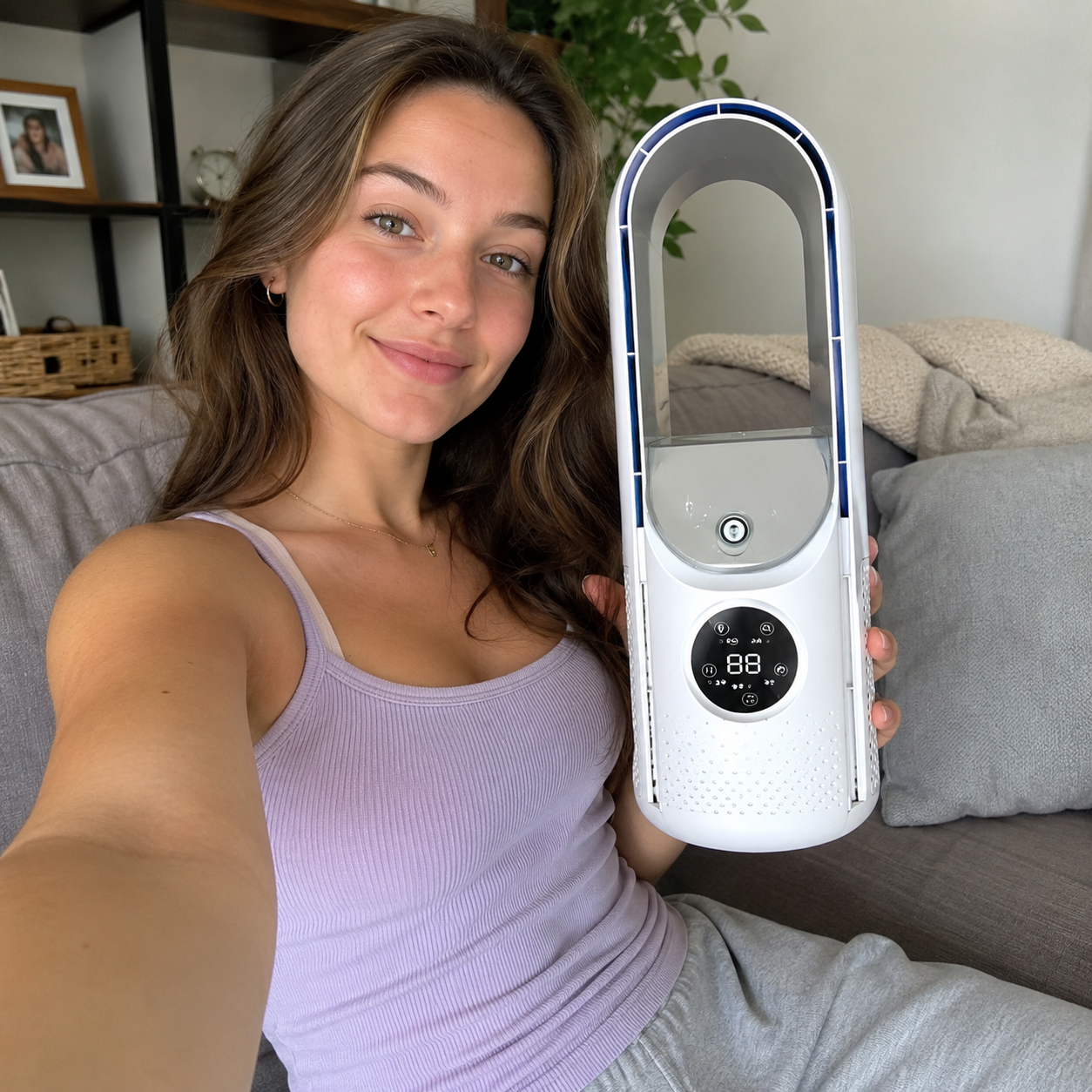 Bladeless Portable Air Conditioner with Built-In Cooling