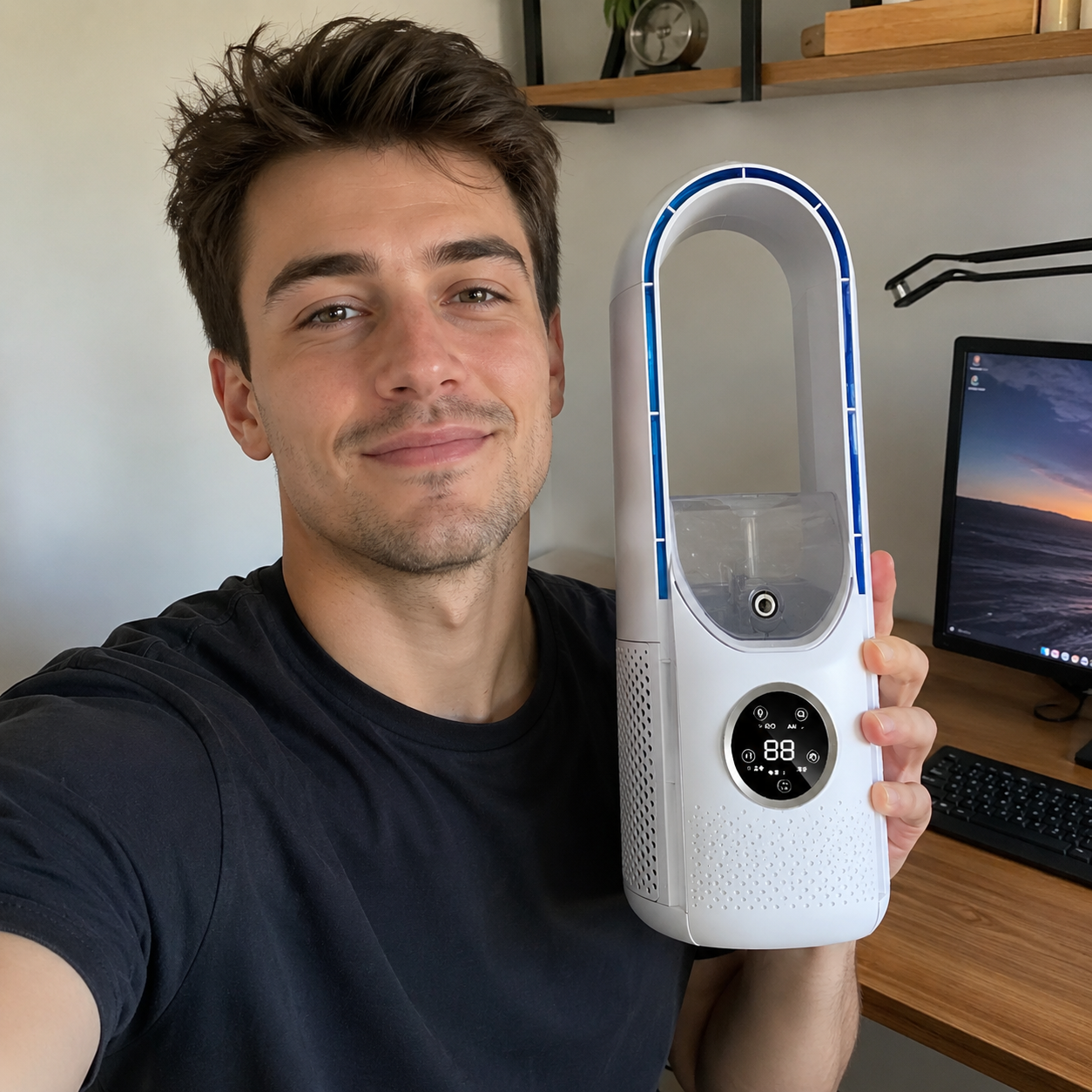 Bladeless Portable Air Conditioner with Built-In Cooling