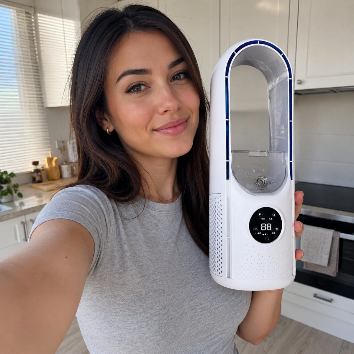 Bladeless Portable Air Conditioner with Built-In Cooling