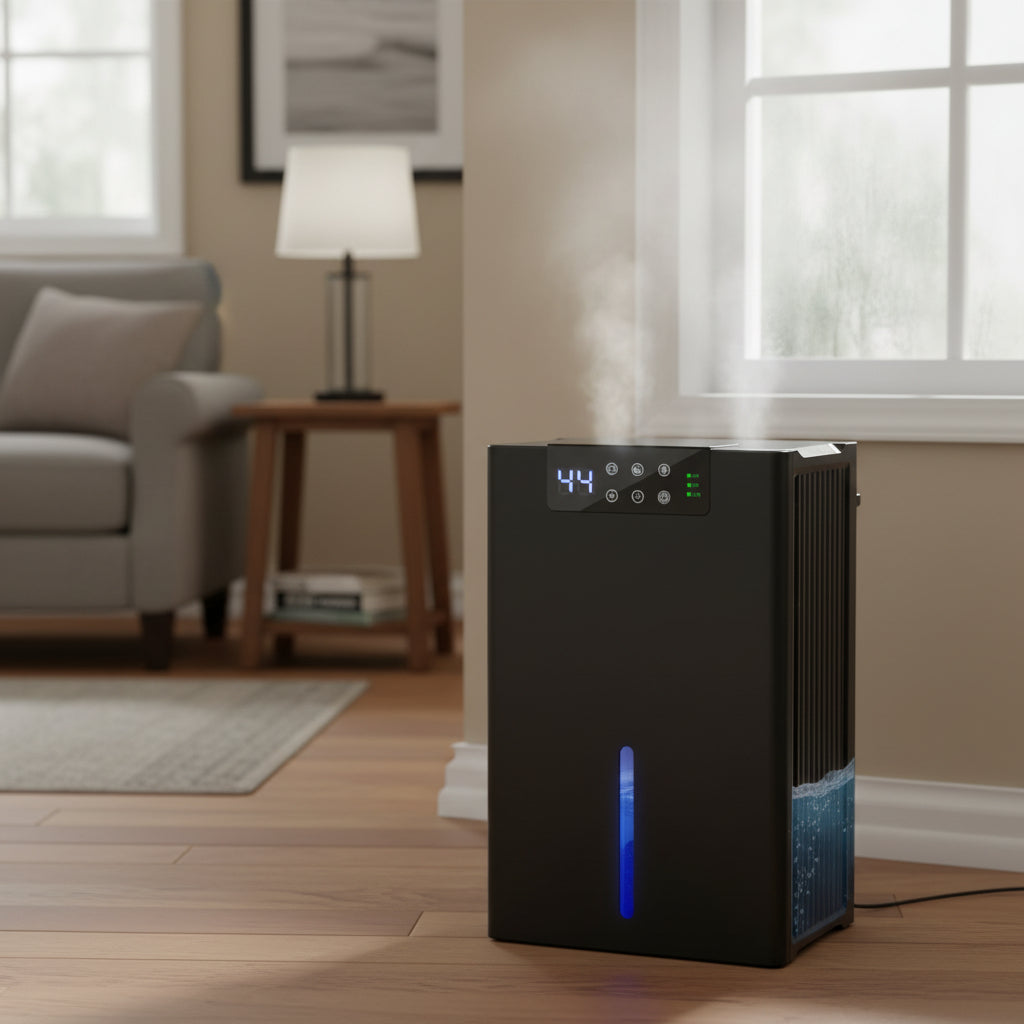 Compact Quiet Digital Basement Dehumidifier for Home Cooling
