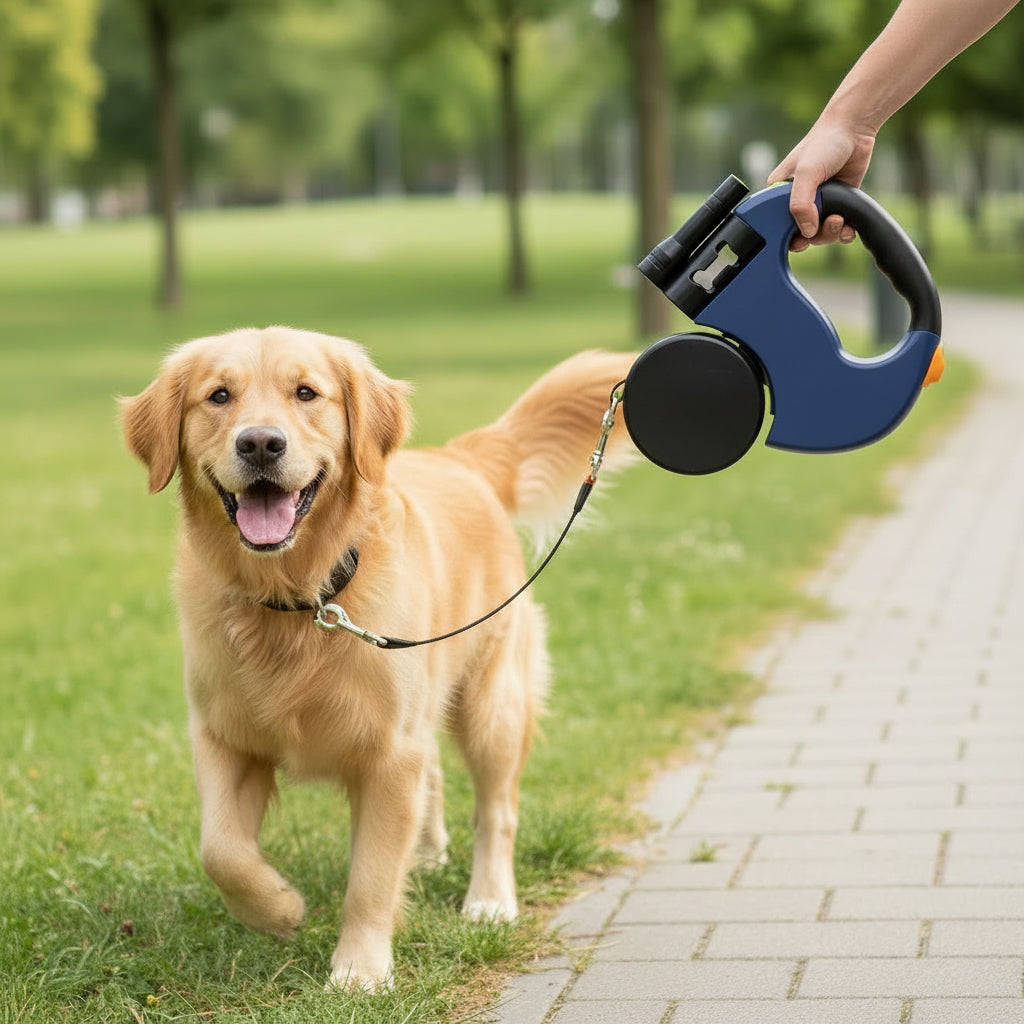 Dual Retractable Dog Leash – Tangle-Free Walking Lead for Two Dogs