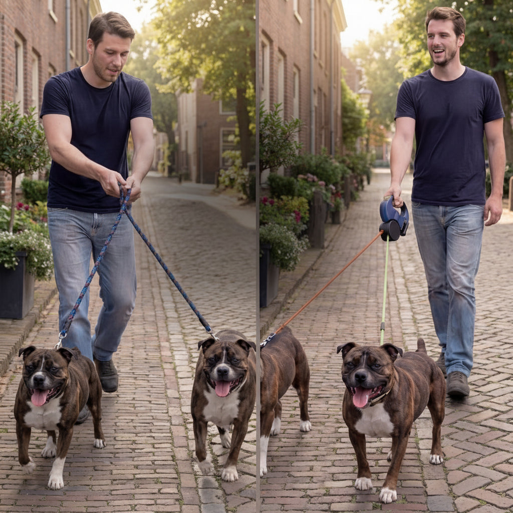 Dual Retractable Dog Leash – Tangle-Free Walking Lead for Two Dogs