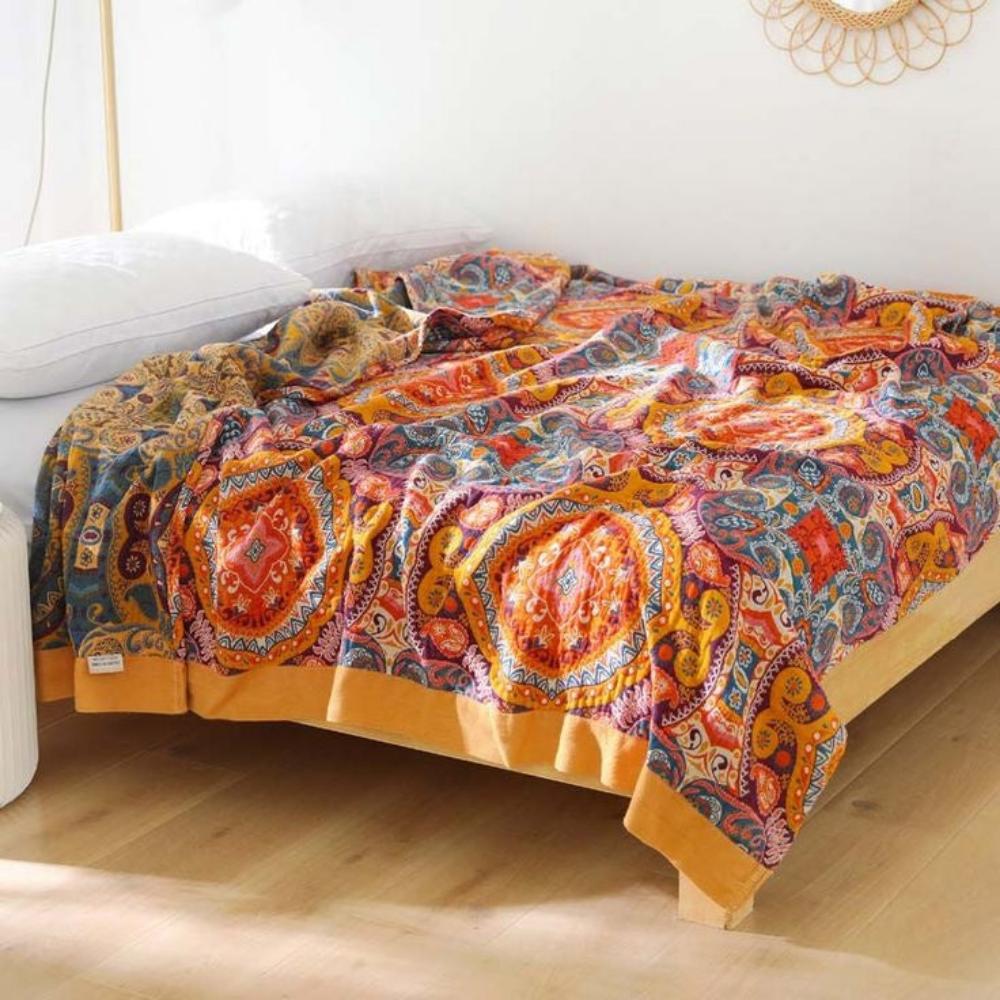 Boho Reversible Cooling Blanket - Breathable Comfort for Restful Sleep