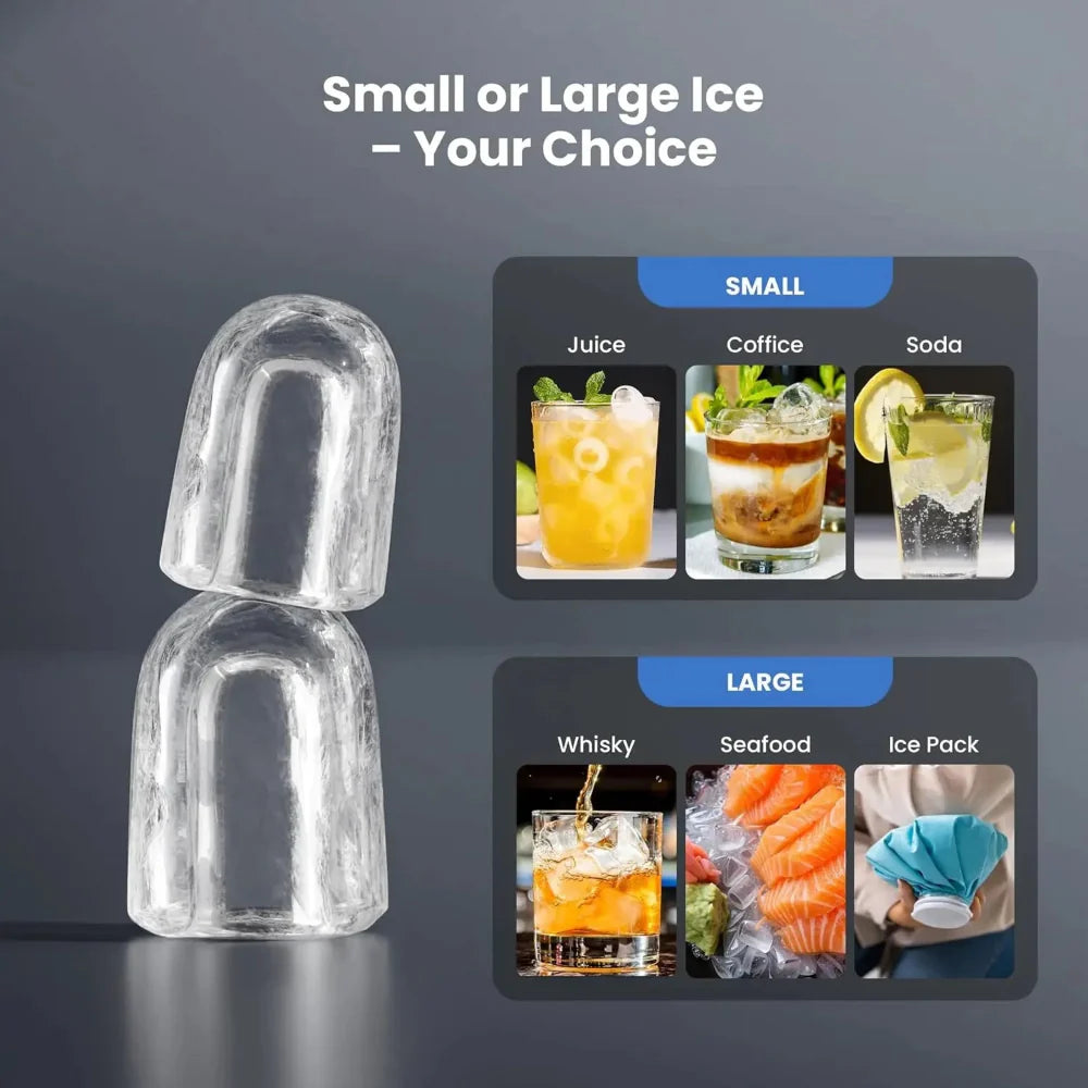Compact Portable Countertop Ice Maker - Quick, Fresh Ice for Home or Office