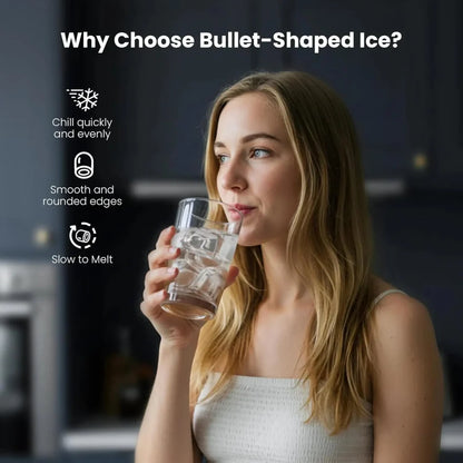 Compact Portable Countertop Ice Maker - Quick, Fresh Ice for Home or Office