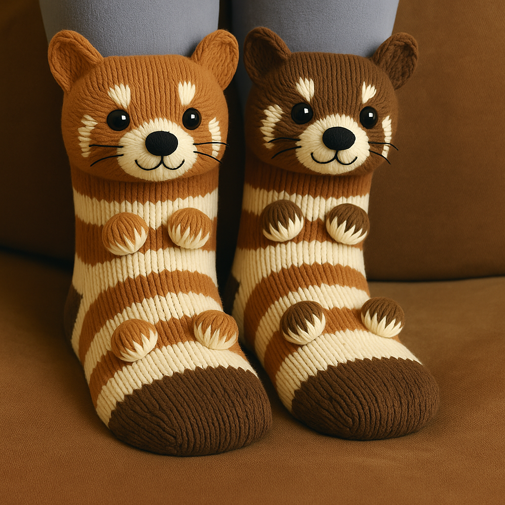 Cozy Animal 3D House Socks with Non-Slip Grips