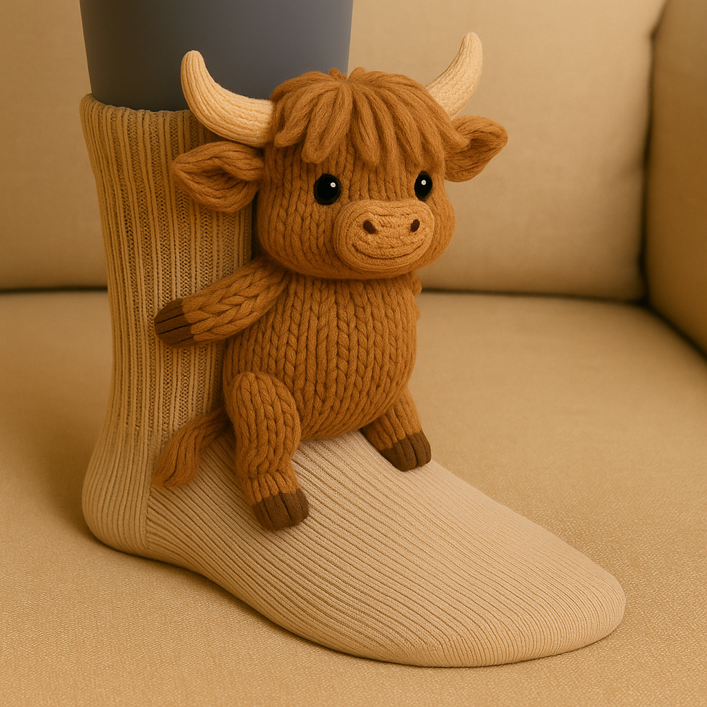 Cozy Animal 3D House Socks with Non-Slip Grips