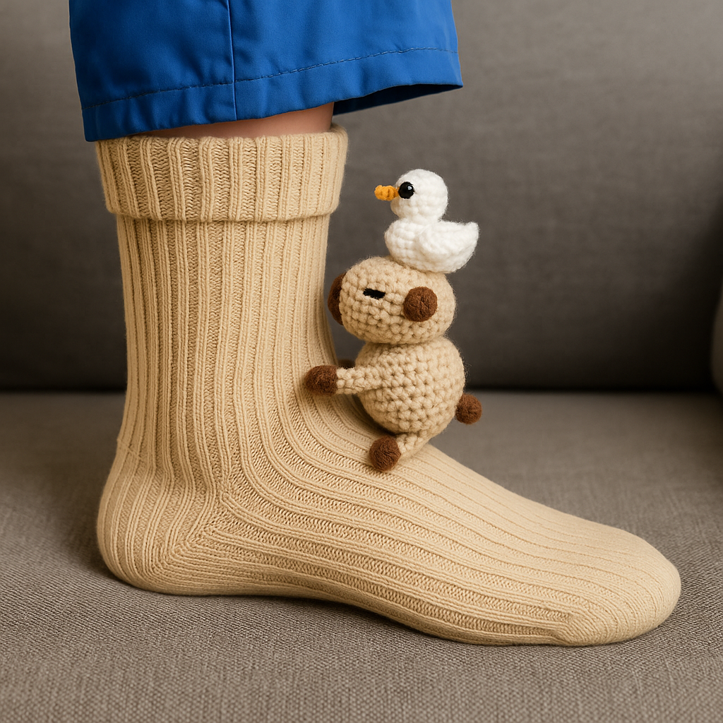 Cozy Animal 3D House Socks with Non-Slip Grips
