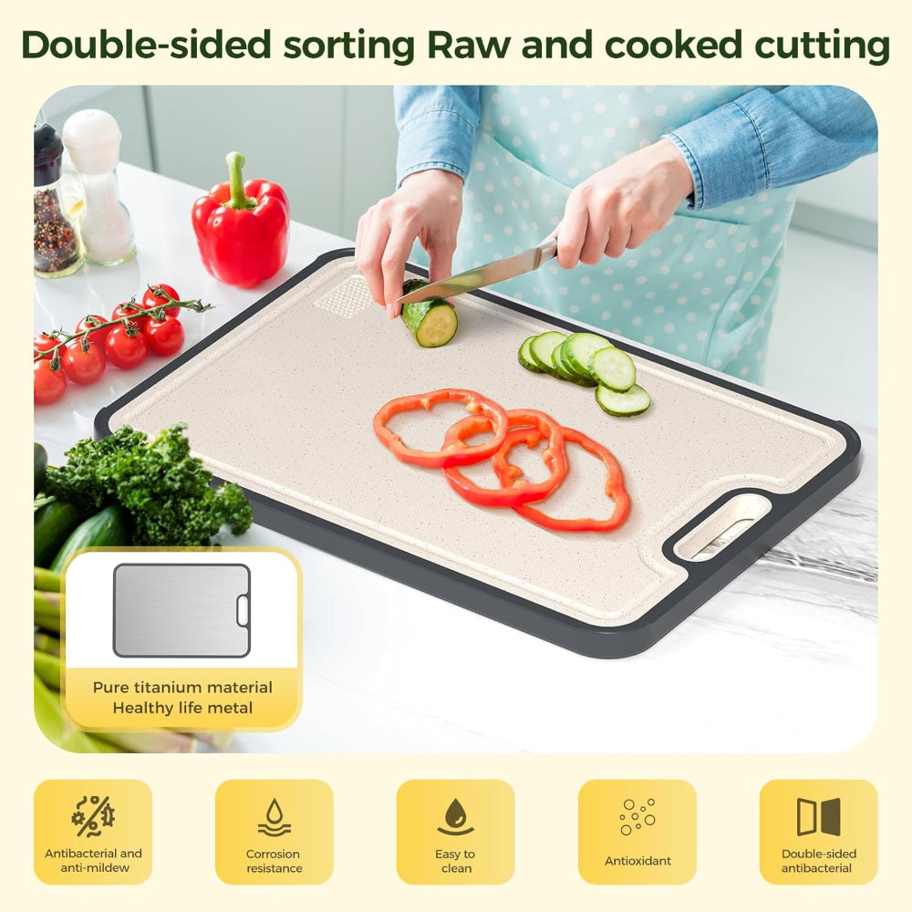 Double-Sided Metal Cutting Board — Reversible Kitchen Prep Board