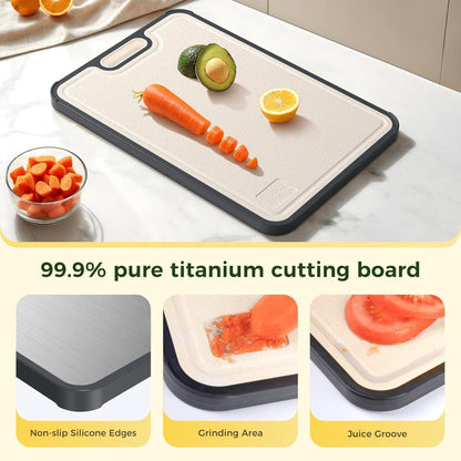 Double-Sided Metal Cutting Board — Reversible Kitchen Prep Board