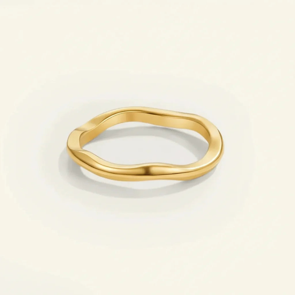 Gold Tone Stacking Ring — Minimalist Stainless Steel Band for Everyday Wear