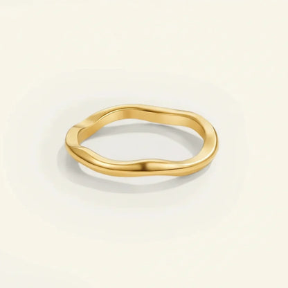 Gold Tone Stacking Ring — Minimalist Stainless Steel Band for Everyday Wear