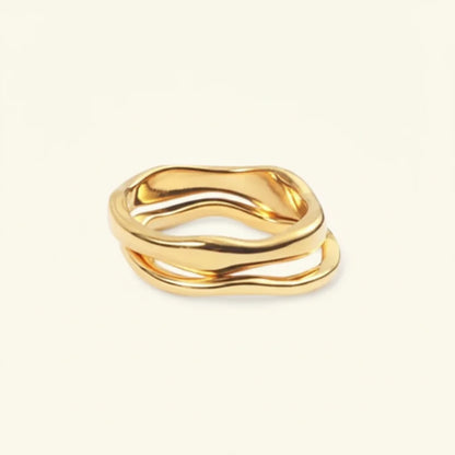 Gold Tone Stacking Ring — Minimalist Stainless Steel Band for Everyday Wear