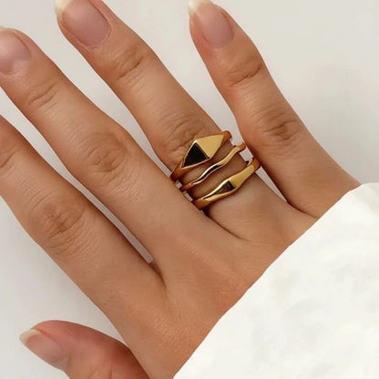 Gold Tone Stacking Ring — Minimalist Stainless Steel Band for Everyday Wear