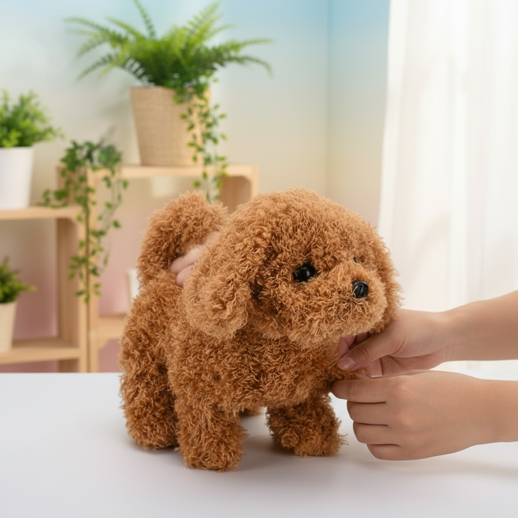 Deluxe Interactive Plush Puppy Toy — Walking, Barking, Soft and Cuddly Dog