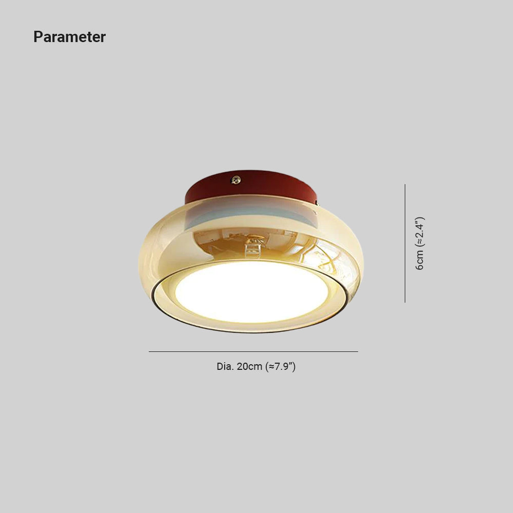 June Retro Glass Flush-Mount Ceiling Light — Elegant LED