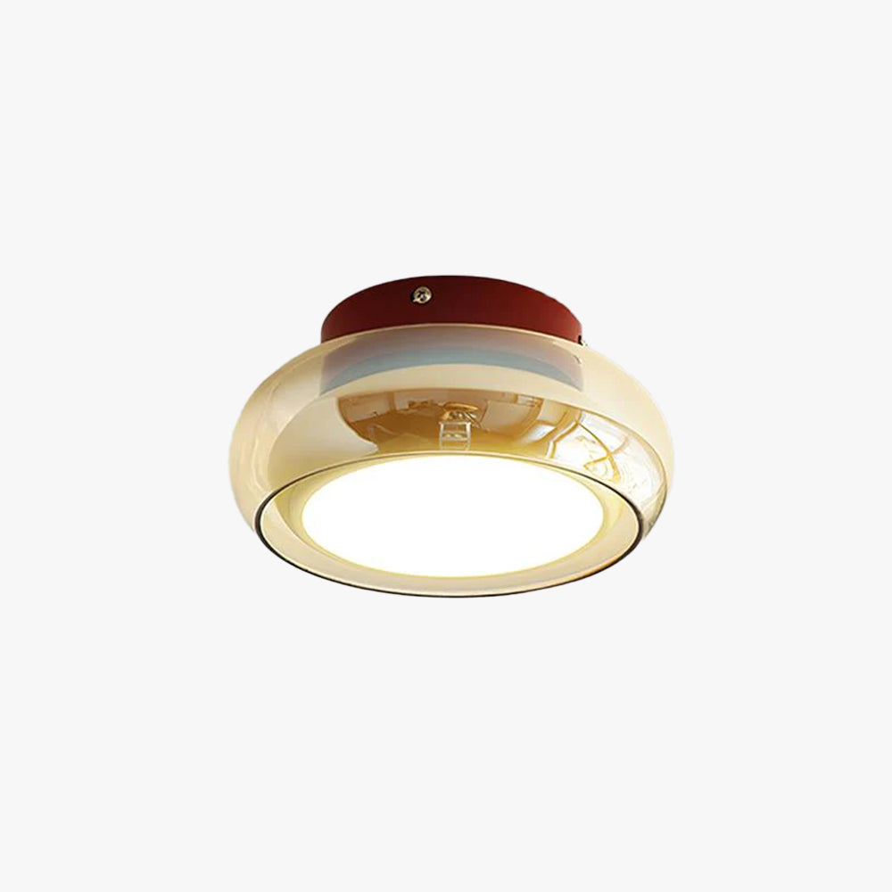 June Retro Glass Flush-Mount Ceiling Light — Elegant LED