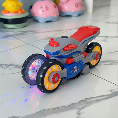 Dancing Light-Up Music Motorcycle Toy for Kids - LED Stunt Bike with Lights and Sound