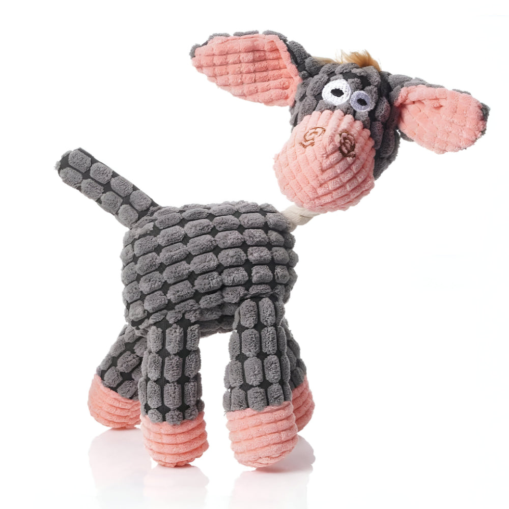 Durable Rope Dog Toy with Chewable Animal Design and Squeaker