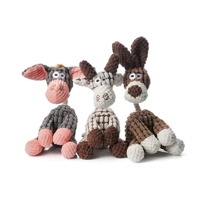 Durable Rope Dog Toy with Chewable Animal Design and Squeaker