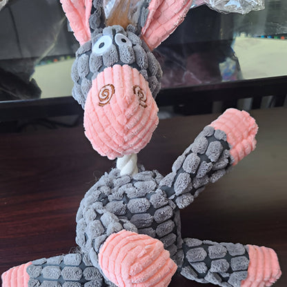 Durable Rope Dog Toy with Chewable Animal Design and Squeaker