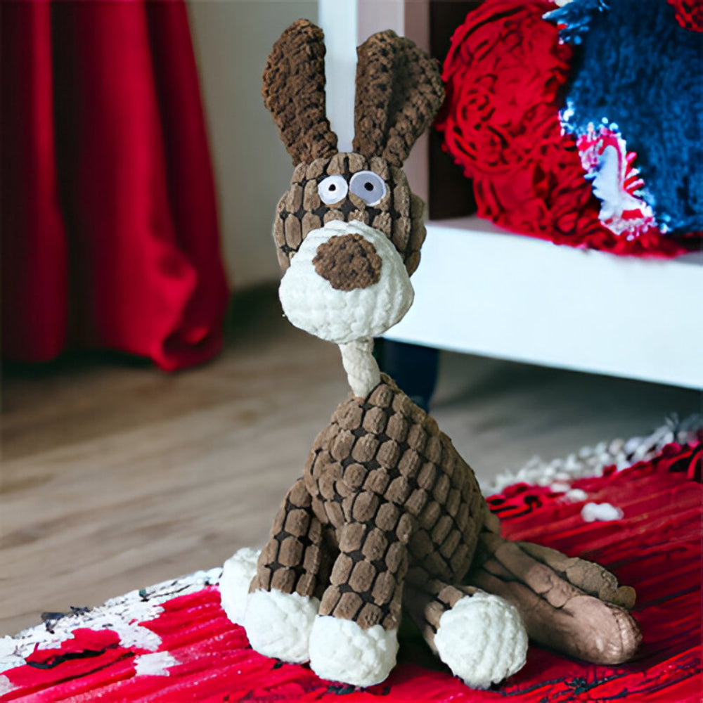 Durable Rope Dog Toy with Chewable Animal Design and Squeaker