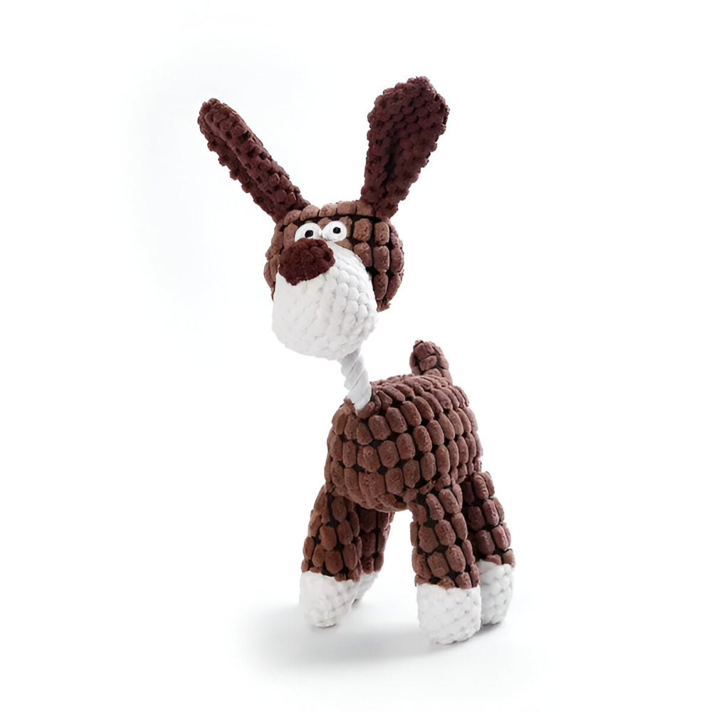 Durable Rope Dog Toy with Chewable Animal Design and Squeaker