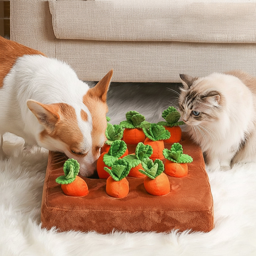 Carrot Snuffle Mat for Dogs – Interactive Puzzle Toy for Treats, Training and Mental Stimulation