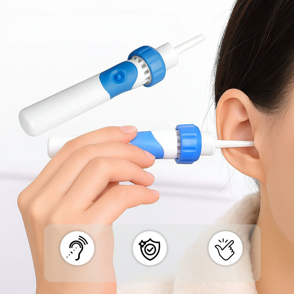 Electric Ear Cleaner with Silicone Tip and Gentle Suction for Safe Wax Removal