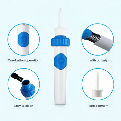 Electric Ear Cleaner with Silicone Tip and Gentle Suction for Safe Wax Removal
