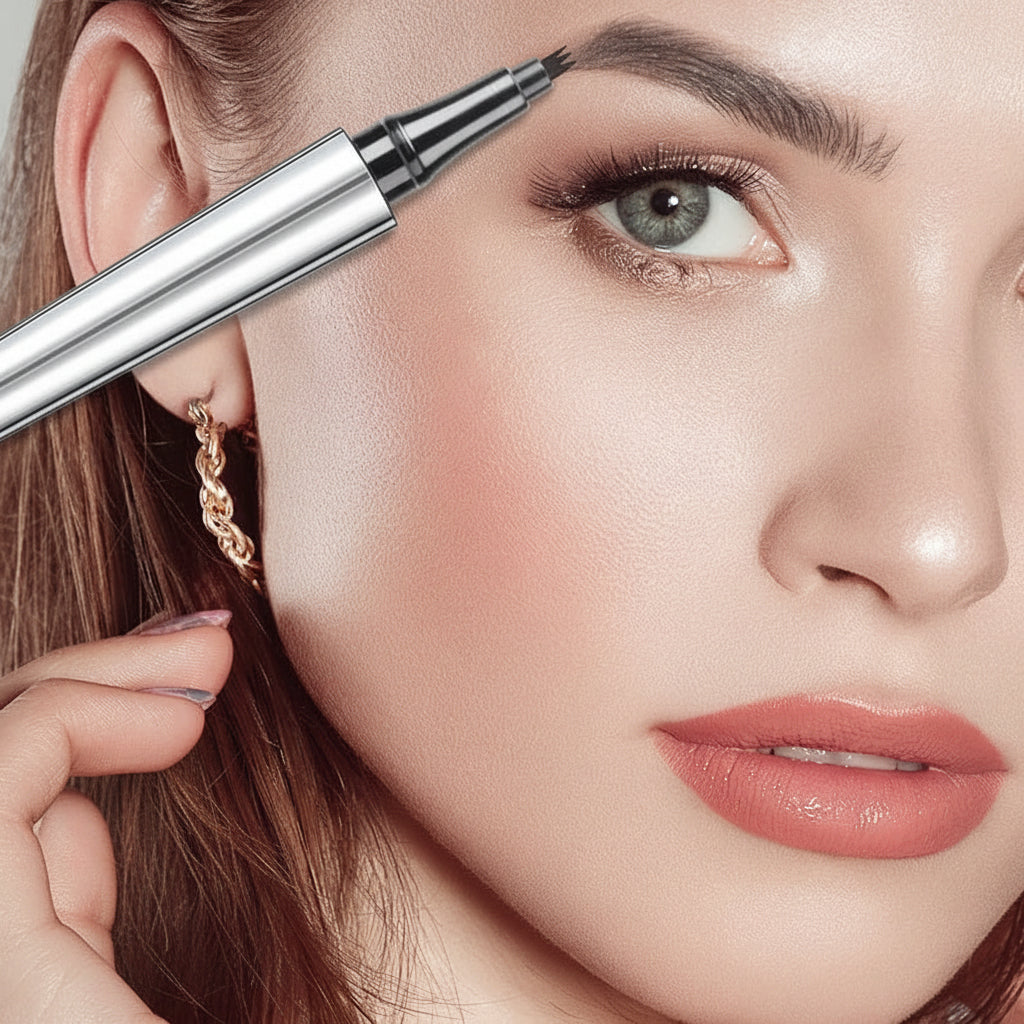 4-Tip Microblading Eyebrow Pencil - Waterproof Brow Makeup Pen
