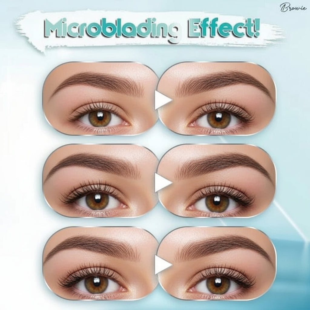 4-Tip Microblading Eyebrow Pencil - Waterproof Brow Makeup Pen