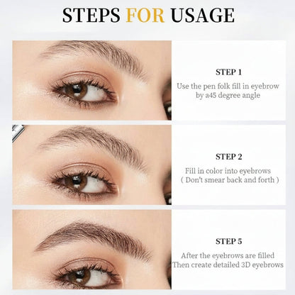 4-Tip Microblading Eyebrow Pencil - Waterproof Brow Makeup Pen