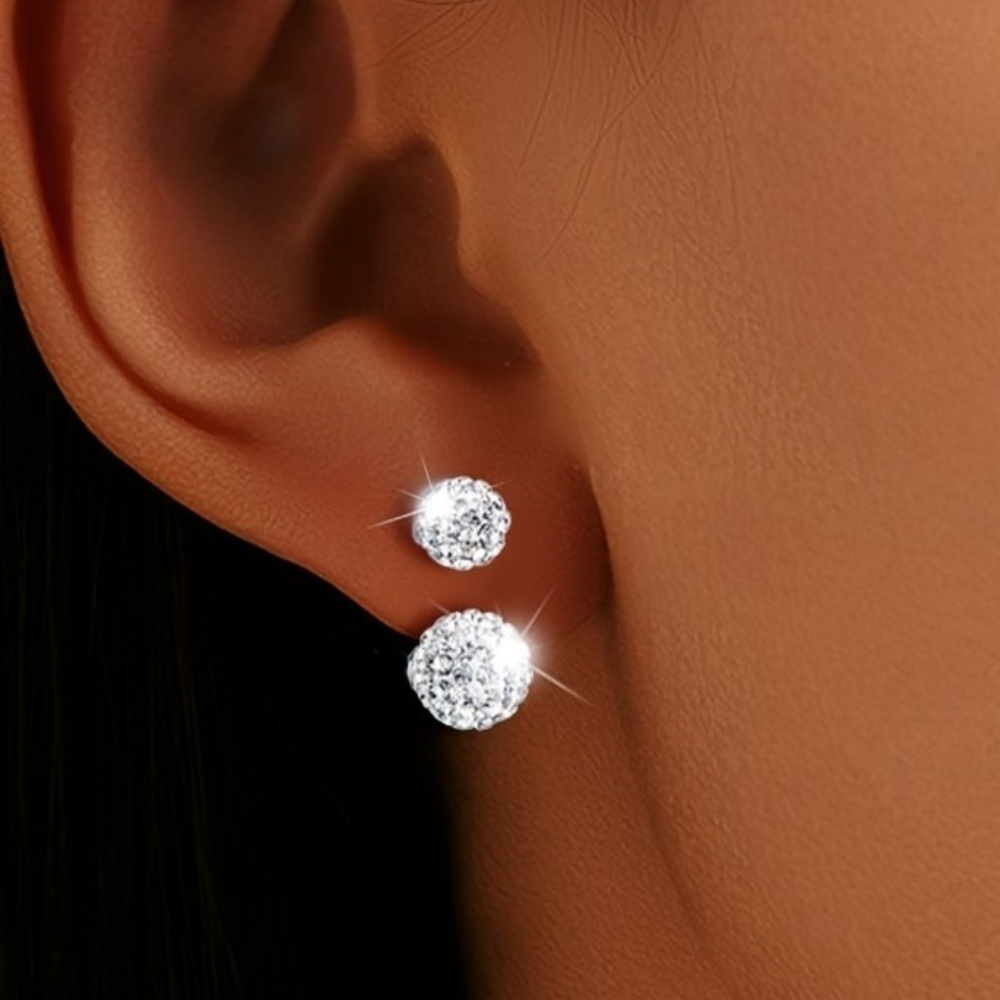 CZ Flower Stud Earrings in 925 Sterling Silver – Perfect Mother's Day Gift