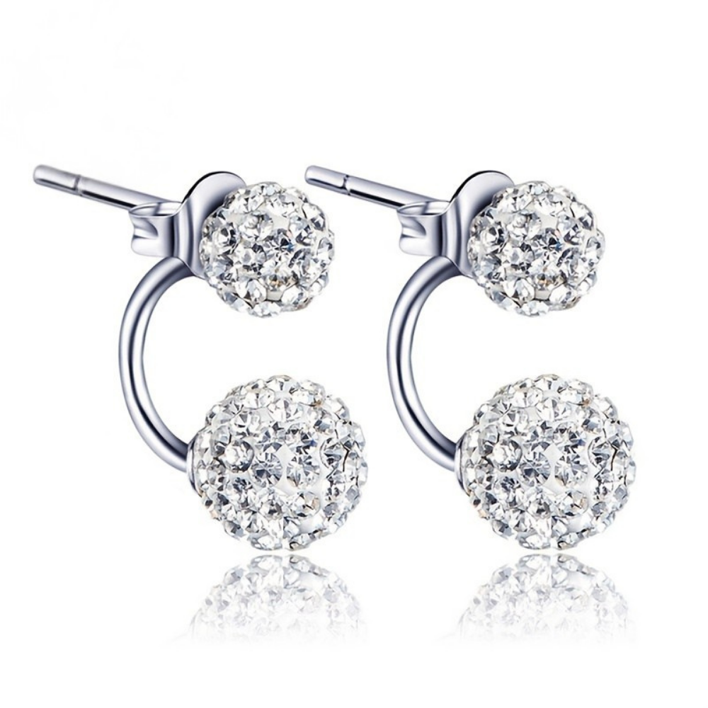 CZ Flower Stud Earrings in 925 Sterling Silver – Perfect Mother's Day Gift