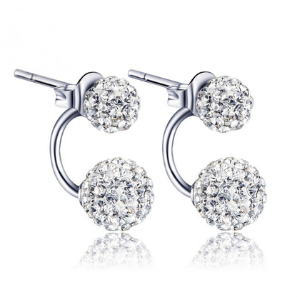 CZ Flower Stud Earrings in 925 Sterling Silver – Perfect Mother's Day Gift