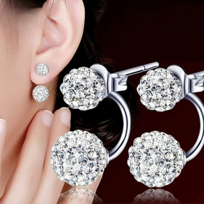 CZ Flower Stud Earrings in 925 Sterling Silver – Perfect Mother's Day Gift
