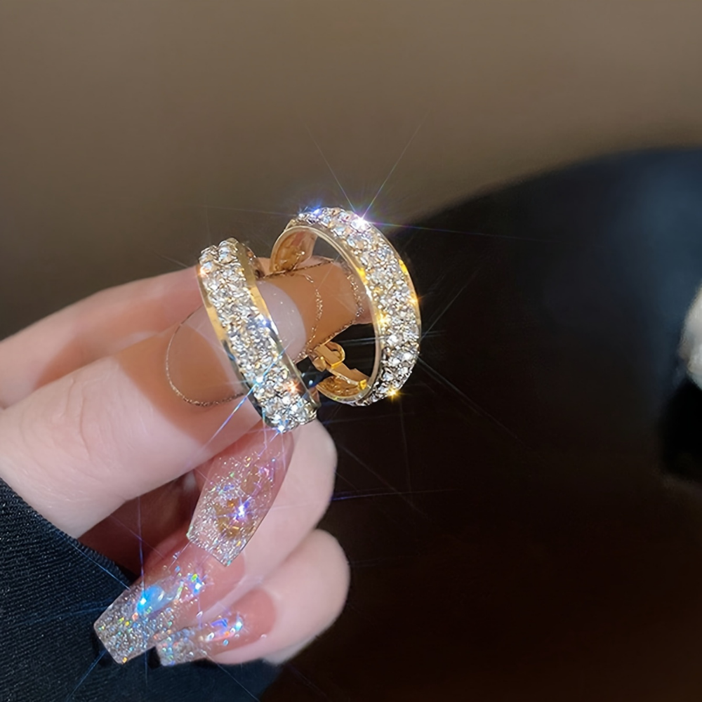 Elegant Gold Crystal Hoop Earrings - A Perfect Mother's Day Gift