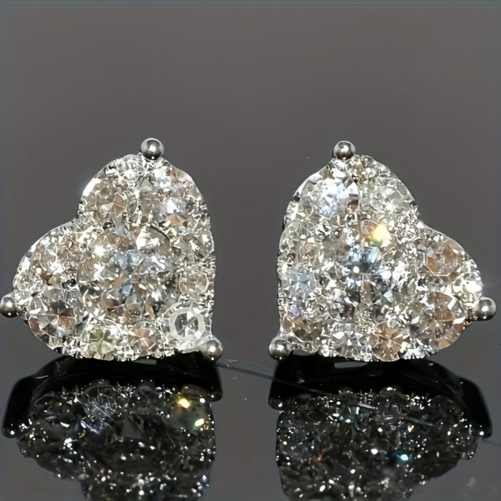 Heart Crystal Stud Earrings – Perfect Mother’s Day Gift, Fashion Jewelry