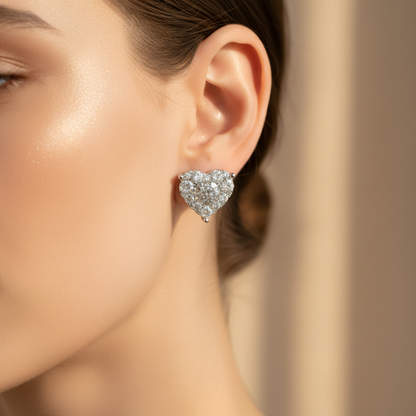 Heart Crystal Stud Earrings – Perfect Mother’s Day Gift, Fashion Jewelry