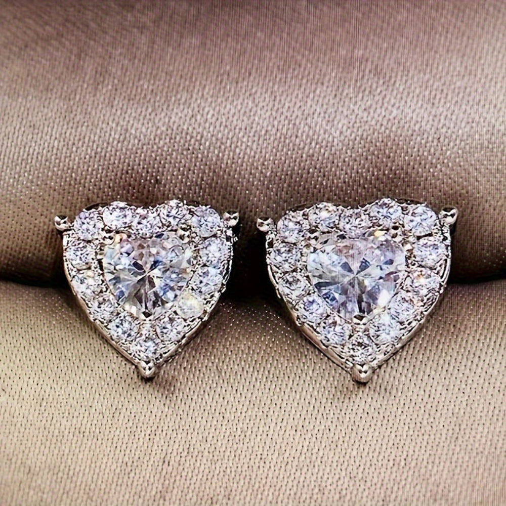 Heart Crystal Stud Earrings – Perfect Mother’s Day Gift, Fashion Jewelry