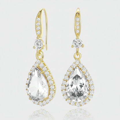 Birthstone Teardrop Earrings - Elegant Dangle Jewelry for Mother's Day Gift